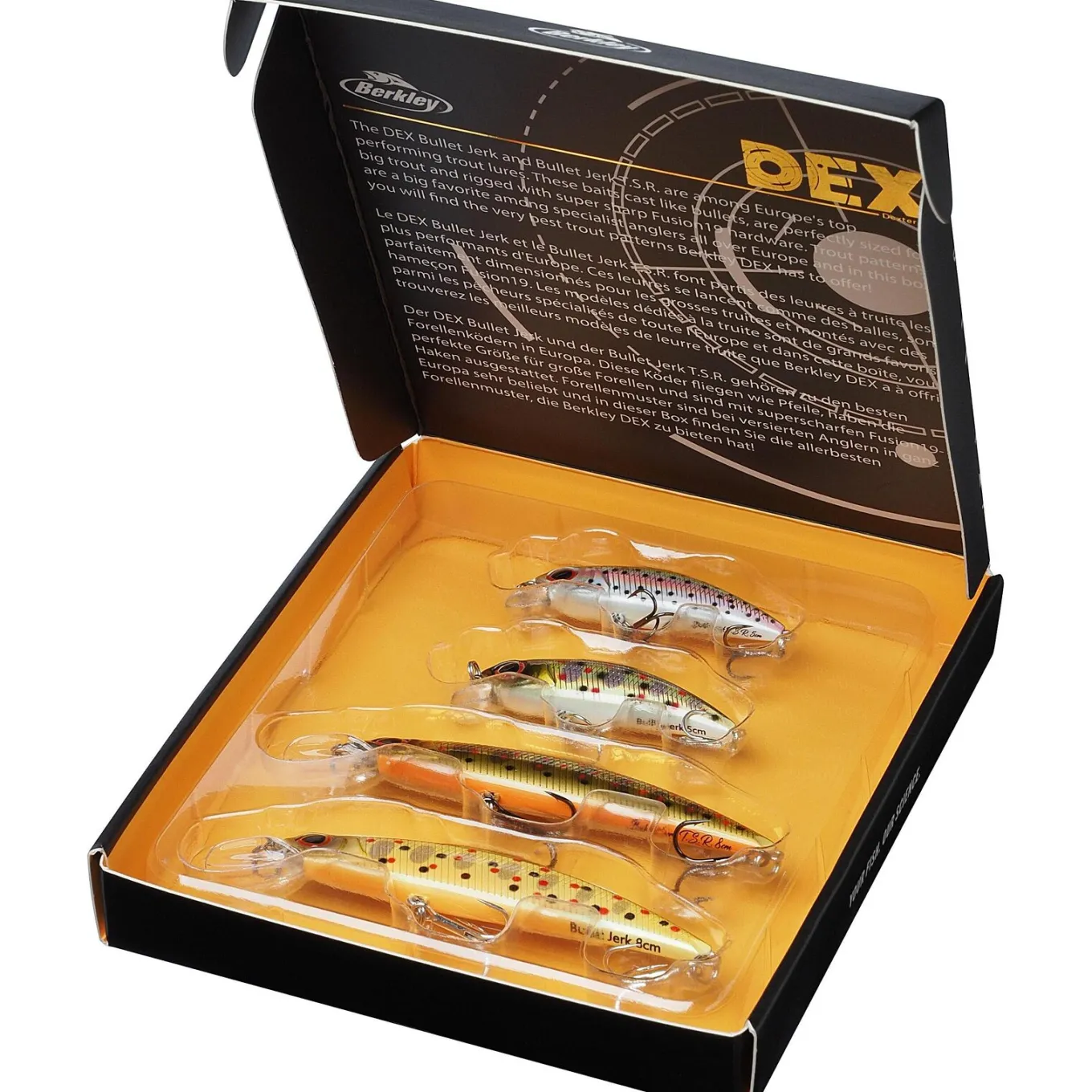 Berkley DEX Bullet Jerk Trout Colors Box