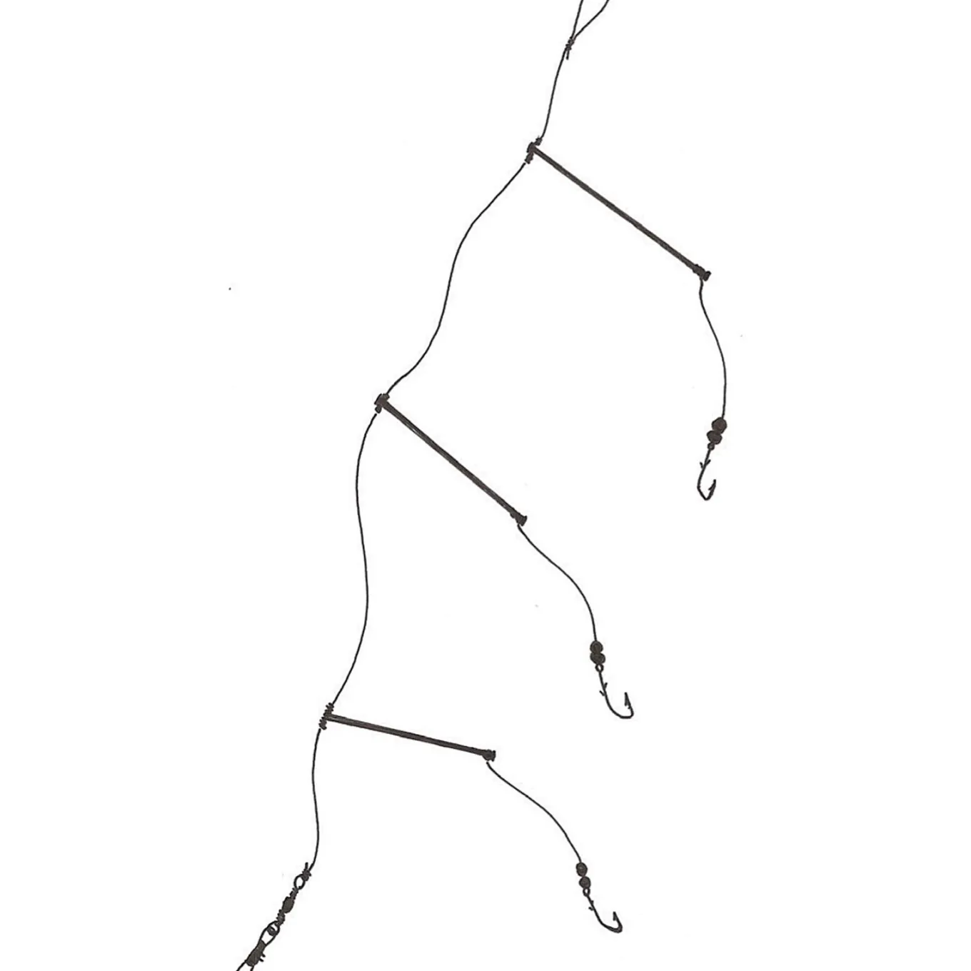 Deep Blue Flat Sea Rig 3-Arm Luminous 3-Haaks