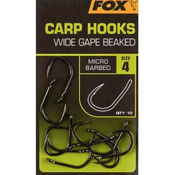 Fox Carp Hooks Wide Gape Beaked