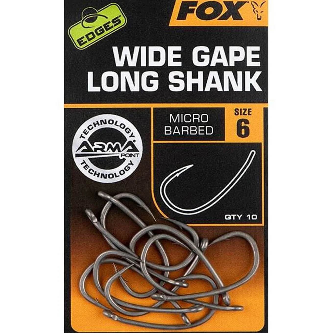 Fox Edges Armapoint Wide Gape Long Shank Hooks