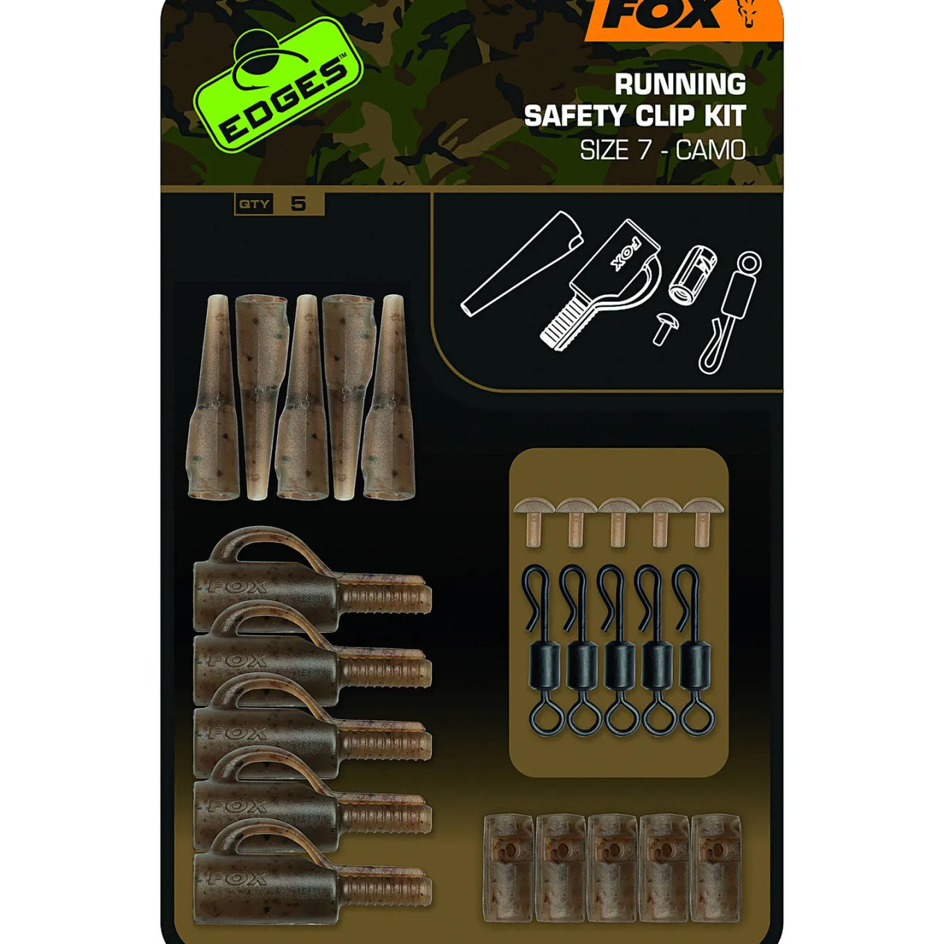 Fox Edges Camo Running Safety Clip Kits