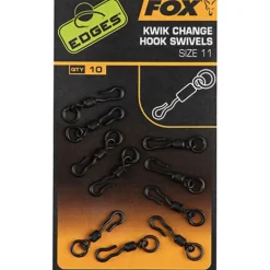 Fox Edges Kwik change hook swivels size 11 10pcs