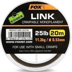 Fox Edges Link Crimpable Monofilament 0.64mm 20m Trans Khaki