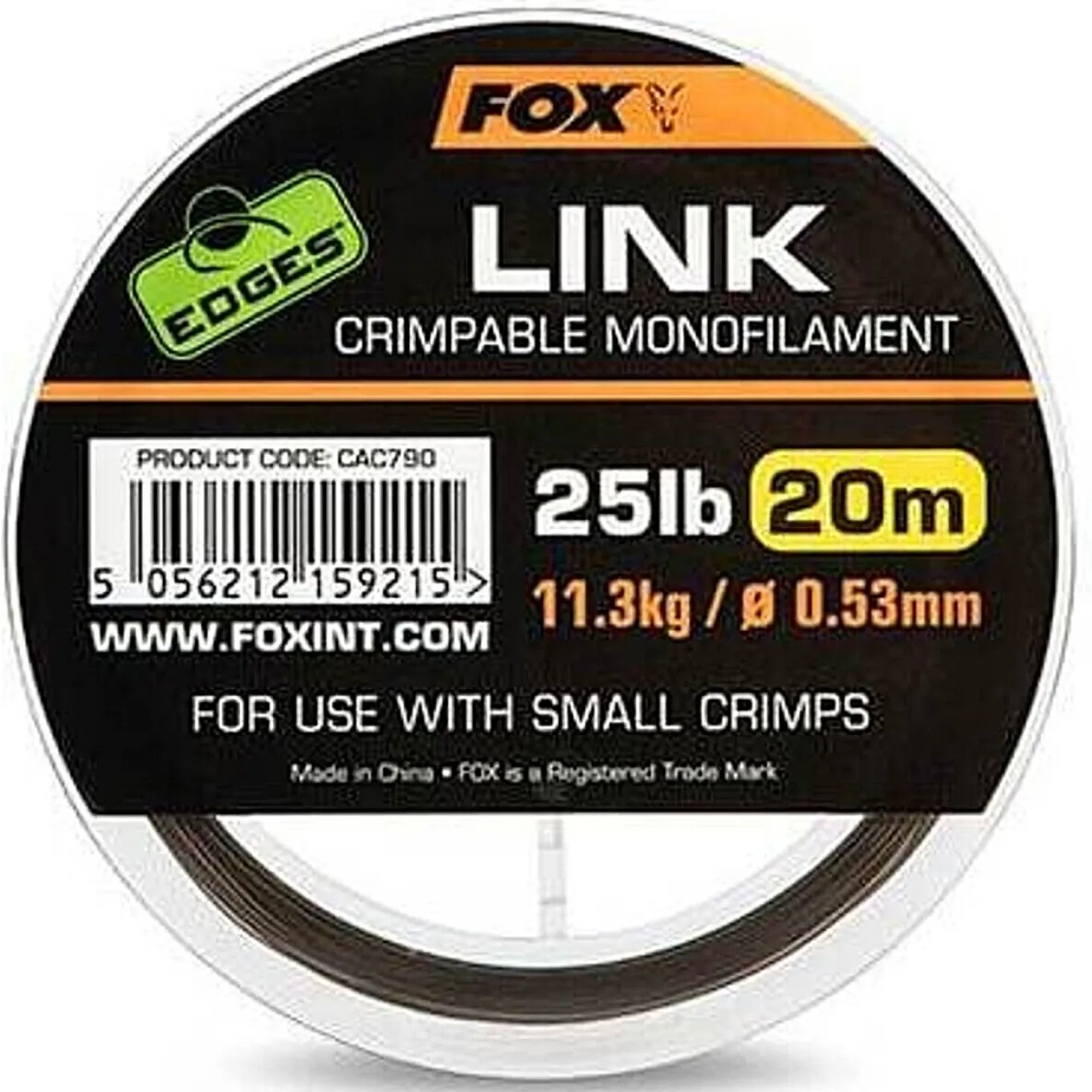 Fox Edges Link Crimpable Monofilament 0.64mm 20m Trans Khaki