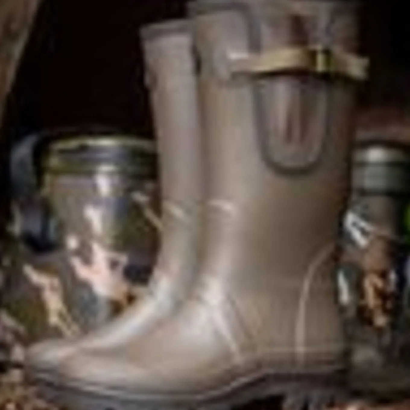 Fox Neoprene lined Camo/Khaki Rubber Boot