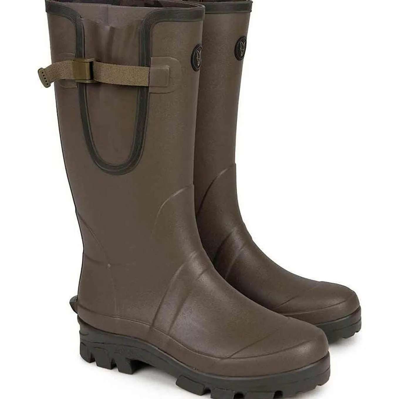 Fox Neoprene lined Camo/Khaki Rubber Boot