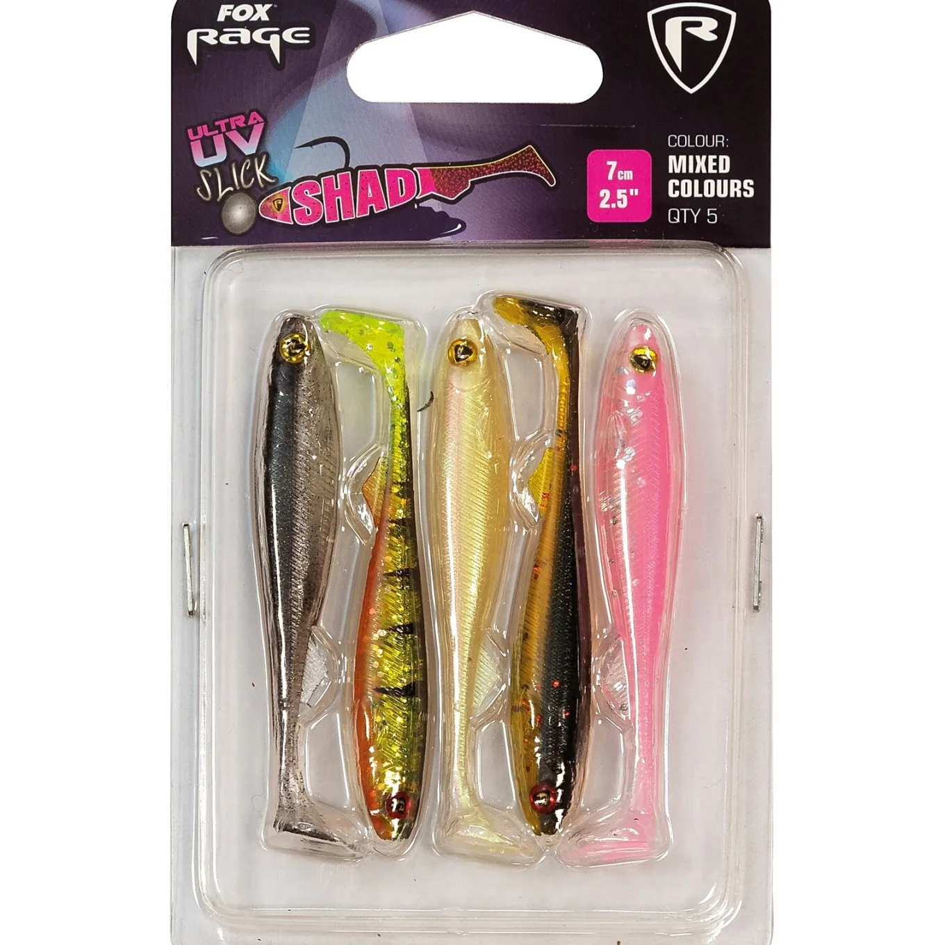 Fox Rage Slick Shad Mixed Colours UV