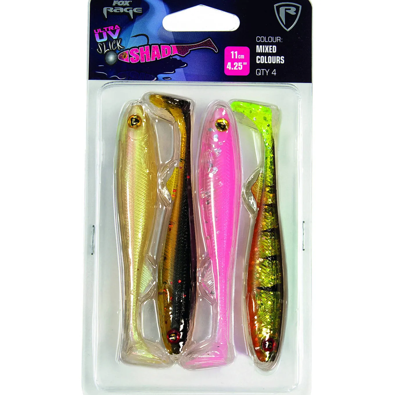 Fox Rage Slick Shad Mixed Colours UV