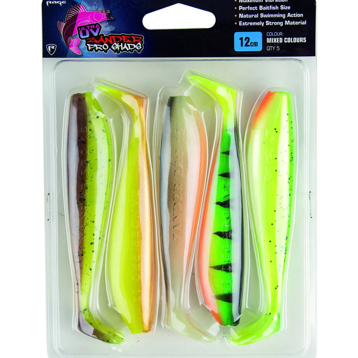 Fox Rage Zander Pro Shad UV Mixed Colours