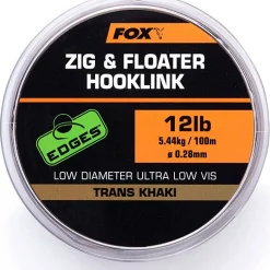 Fox Zig and Floater Hooklink Trans Khaki