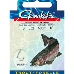 Gamakatsu BKD LS-3360B Trout Barbless onderlijn