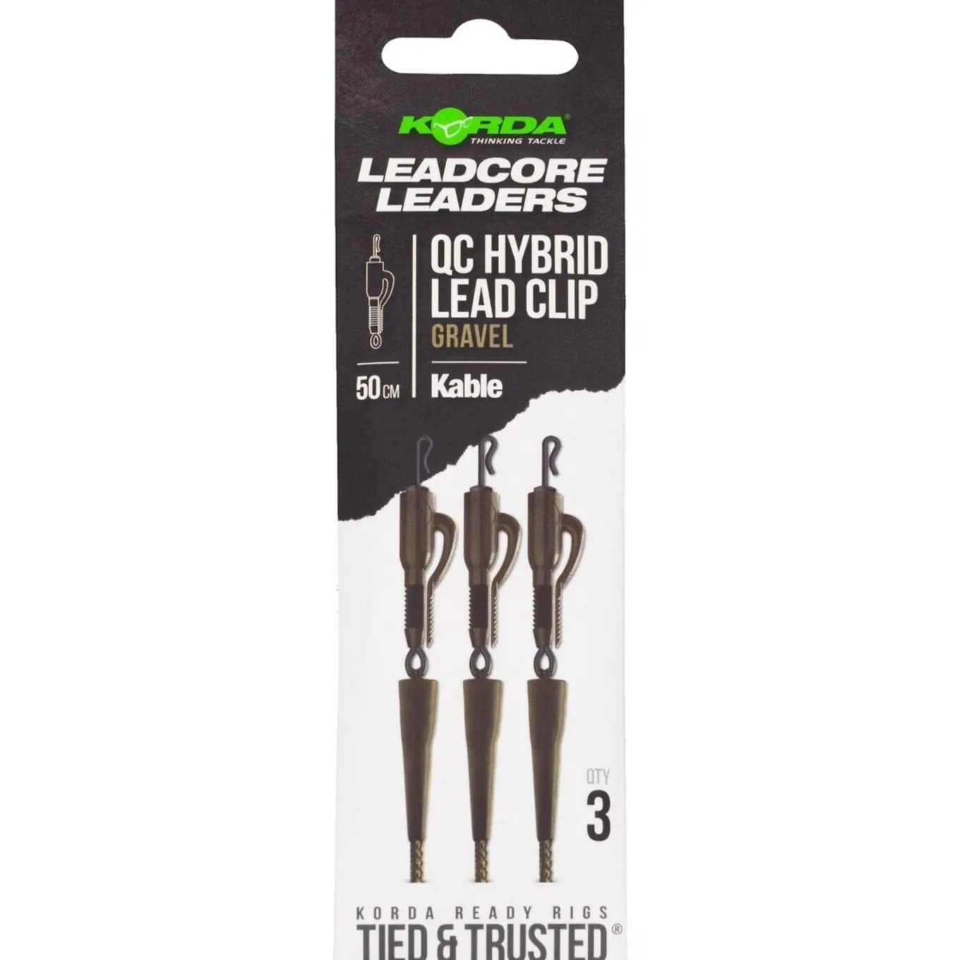 Korda Kable Leadcore Leader Hybrid Lead Clip QC Swivel