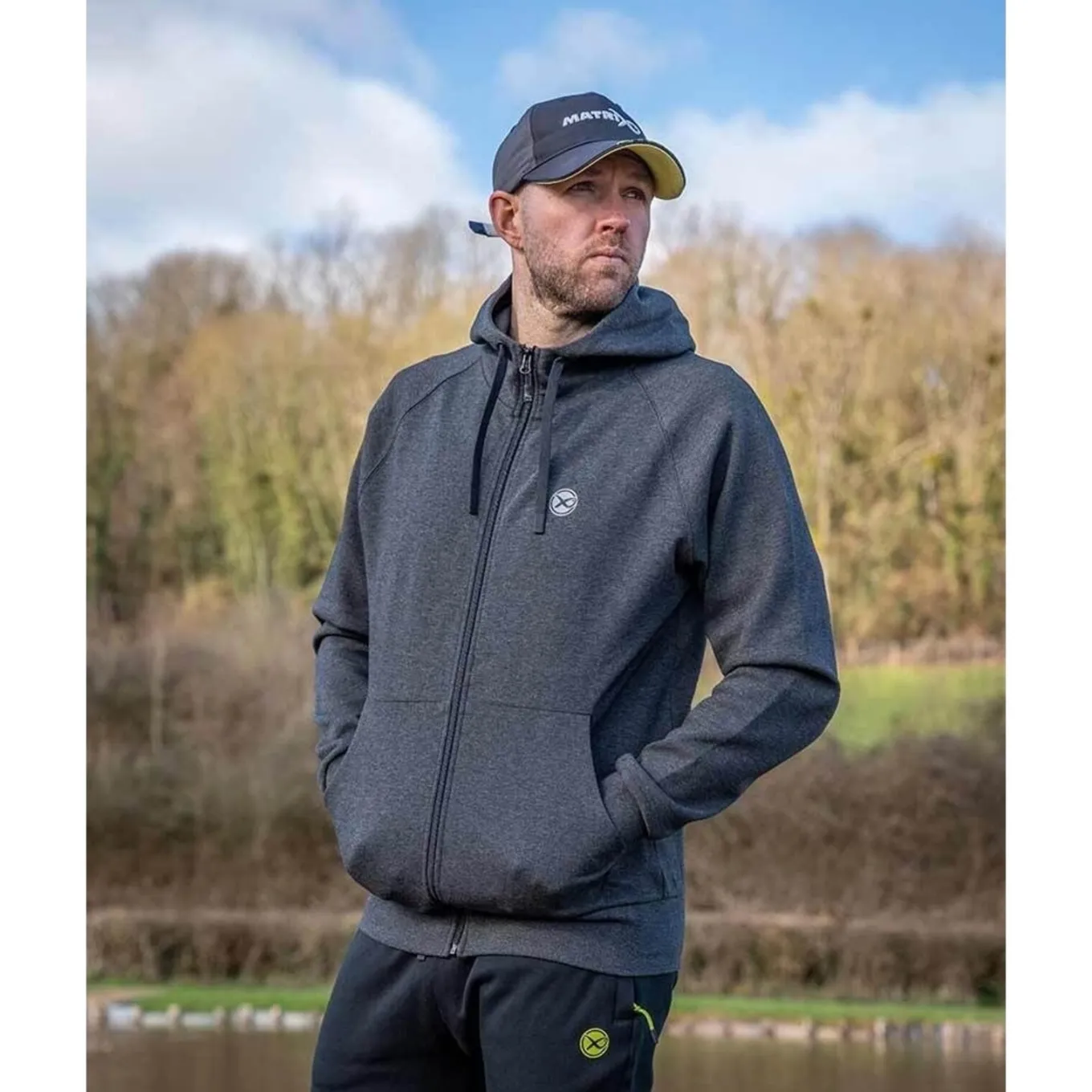 Matrix Charcoal Marl Zip Hoody