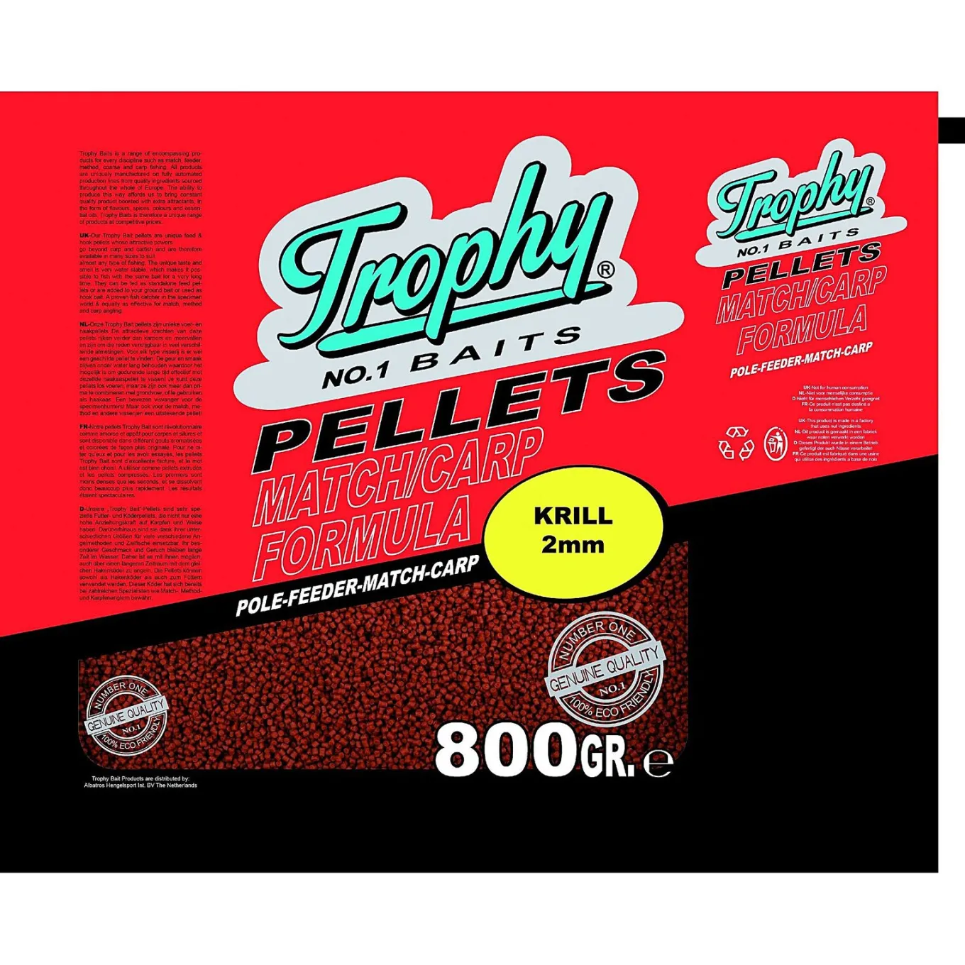 Trophey Bait Pellets Krill 800gr 2mm